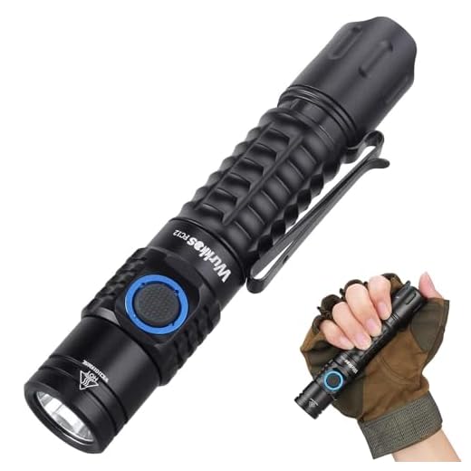 Wurkkos FC12 taktisk ficklampa uppladdningsbar extremt ljus 2000 LM SST40 LED ficklampor, 18650 batteri IPX8 vattentät torch med svans taktisk slutbrytare, för camping, utomhus, vandring