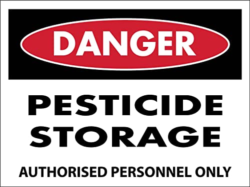 Señal De Advertencia, Peligro Almacenamiento De Pesticidas Solo Personal Autorizado Letreros De Advertencia Resistente Cartel De Chapa Metálica Personalizado Metal Cartel Puerta,20X30Cm