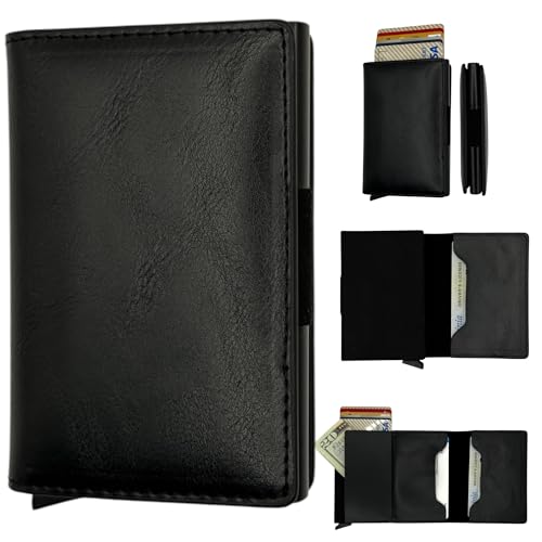 Slim Wallet For Men Gifts For Men Blocking Rfid Wallet For Men Credit Card Holder Men Wallet & Wallet Women Wallets For Men Business Card Holder Case Minimalist Wallet For Man (Black)