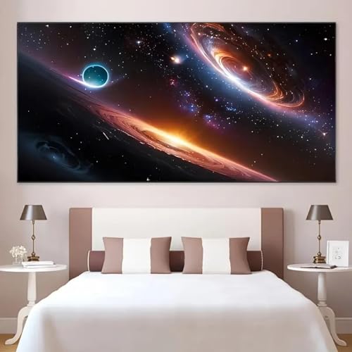 Toile planètes cosmiques 70x140 cm pour habiller un mur vide