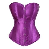 Purple Corset Top Bustier Renaissance Lace up Lingerie Women Corsets Overbust Satin Plus Size S