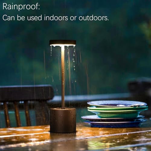 Barryca S-8 Cordless Table Lamp Rechargeable Outdoor Portable Battery Operated Led Light, Ip54, 3 Color Dimmable, For Home Restaurant Outside Dining Bar Patio Kitchen Party Cocktail  thumb #3