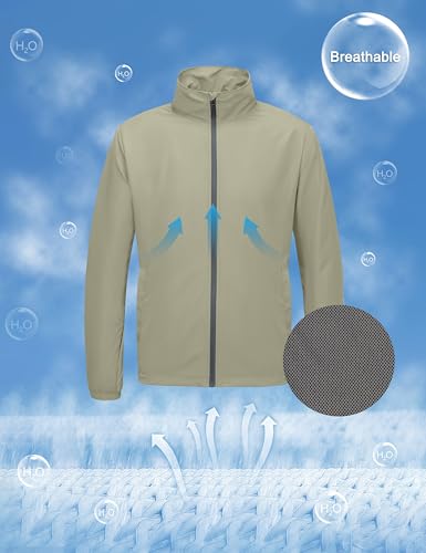 Image of Little Donkey Andy Men's Lightweight Breathable Windbreaker Golf Jacket UPF50+ Windproof Outdoor Running Coat