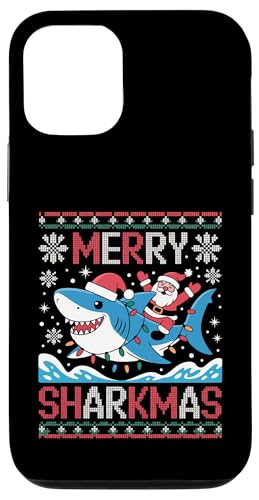 Merry Sharkmas AO[Z[^[ T^ CfBO V[N Cgt X}zP[X iPhone 12/12 Pro p