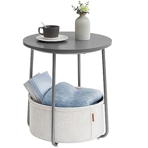 VASAGLE End Table, Small Bedside Ta...