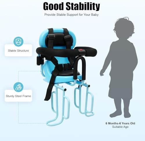Rear Child Bike Seat, 14.17 * 20.48in Kids Bike Seat Toddler Child Saddle Seats Rear Child Bikes Seats Attachment with Seat Cushion for Folding Bikes Mountain Bikes Road Bikes