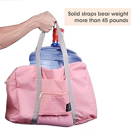 Portible Foldable Travel Duffel Bag, Waterproof Carry On Luggage Bag, Lightweight Travel Luggage Bag for Sports, Gym, Vacation (Pack of 1). (Travelling Bag - Peach)