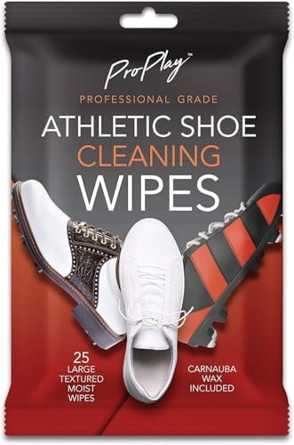 ProPlay Athletic Shoe Cleaning Wipes | Carnauba Wax Included | Repels Water from Shoes | Powerful Cleaner that Removes Dirt, Grass, and Sand | Convenient, Resealable Pack - Unscented 1 Pack
