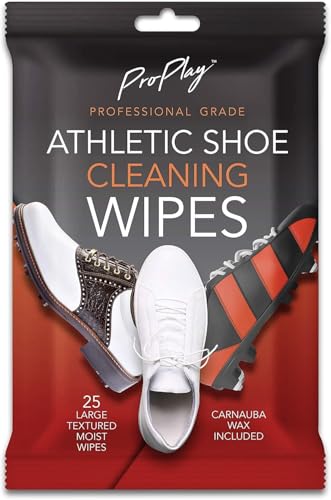 ProPlay Athletic Shoe Cleaning Wipes | Carnauba Wax Included | Repels Water from Shoes | Powerful Cleaner that Removes Dirt, Grass, and Sand | Convenient, Resealable Pack - Unscented 1 Pack