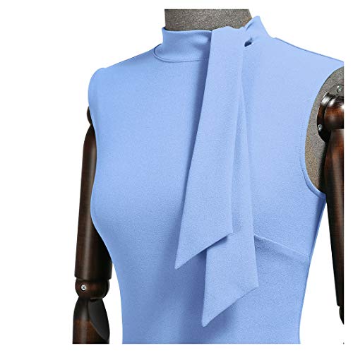 Image of Miusol Women's Retro 1950s Style Half Collar Ruffle Cocktail Pencil Dress