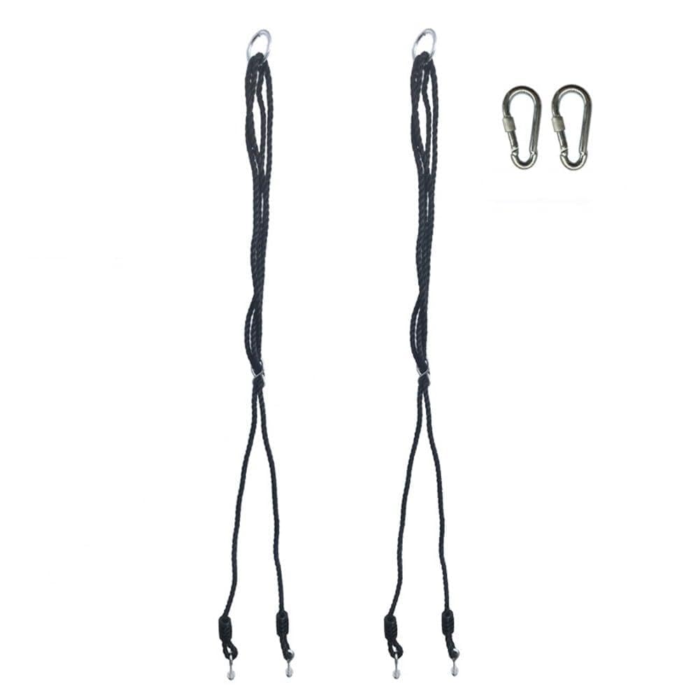 2 Pack Adjustable Swing Extension Rope 1.1-1.8m with 2 Carabiners, 150kg Load PE Outdoor Garden Porch Swing Replacement Cord for Backyard Park Playset