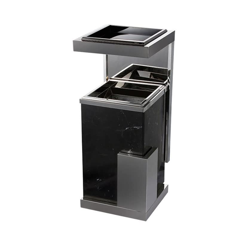 Miniatura 10 de Bote de basura ligero de mármol de lujo en el centro comercial, hotel, vestíbulo, ascensor, entrada, cubo de basura vertical de acero inoxidable con