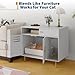 OUTGOODS 31.5 Inch Modern Cat Litter Box Enclosure Furniture with Vent Door/Side Rest Area/Drawers and Open Shelves, Hidden Litter Box for Cats,for All Kinds of Cats.
