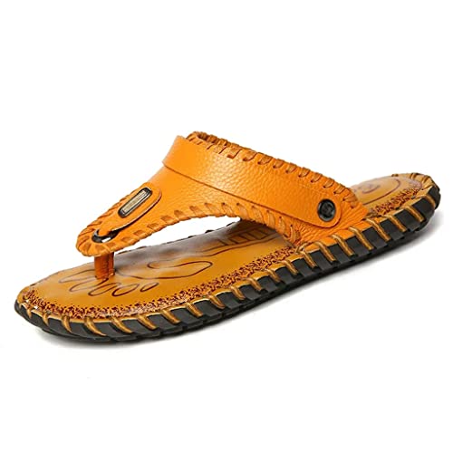 Men's Sandals Leather Cowhide Fashion Youth Flip-Flop Men's Slippers Men's Sandals Leather Sandals(41)