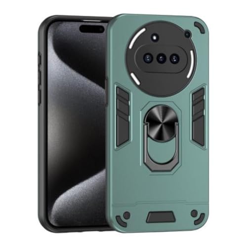 Image of ShieldTech Back Cover for Nothing Phone 3a | Rugged Armor Case with Ring Stand | 360 Protection | Shockproof | Camera & Screen Guard (PC, Green)