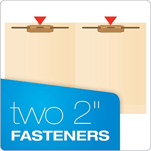 Pendaflex Manila End-Tab Fastener Folders, Letter Size, 2 Fasteners, Manila, Straight Cut, 50/Bx (H10U13) #TOP2