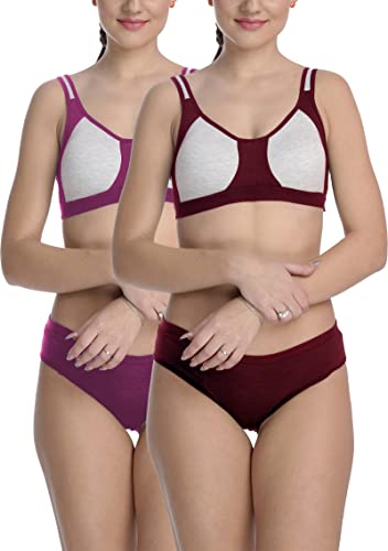 Image of StyFun Cotton Blend Sports Sets, Lingerie Set for Women, Combo Everyday Bra Panty, See Main Image to Check How Many Sets You Will Get