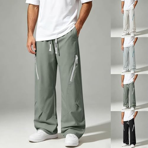 Pantalon de jogging homme baggy noir ample coupe droite y2k
