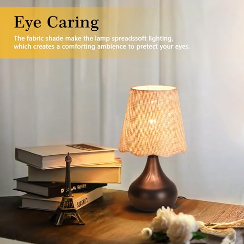 Oil Rubbed Bronze Small Table Lamp for Bedside, Farmhouse Bedroom Lamps for Nightstand, Vintage Small Table Lamps for Small Spaces for Bedroom, Kitchen Counter, End of Table, Office