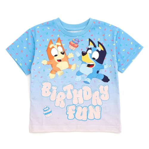 Bluey Birthday Little Boys Drop Shoulder T-Shirt Blue Birthday Fun 6