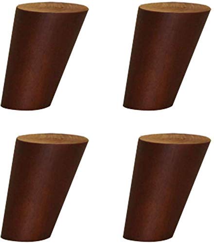 Patas de madera para sofás y sillas MU con placas de montaje y tornillos