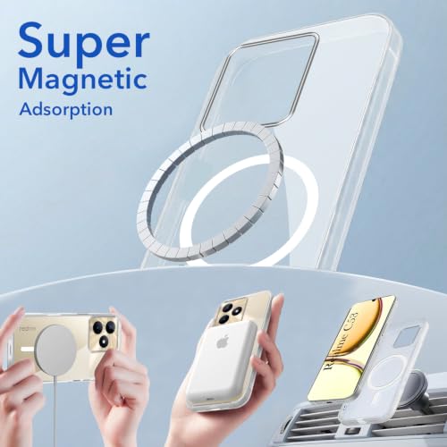 Image of Jkobi Lifetime Anti-Yellow MagSafe Compatible Clear Back Cover Case for Realme C53 (Sleek Hard Crystal | Shockproof and Camera Protection)