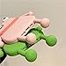 Veelgeluk Ugly Phone Cases for iPhone 16 Funny Cute Case for iPhone 16 3D Frog Phone Case with Foot Pink Weird Phone Cases Ugly Phones with 3D Eyes Cute Silicone