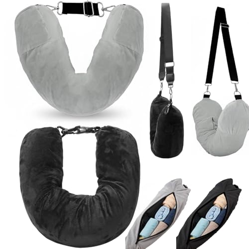 Havunori 2-Pack Travel Neck Pillow with Carry Bag