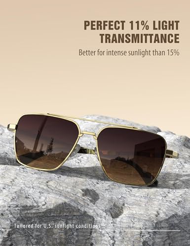 Image of LUENX Aviator Sunglasses for Women Men Polarized Lens Trendy Sun Glasses - UV 400 Protection 60MM with Accessories Driving