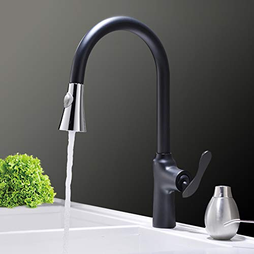 Robinet d'évier de cuisine en laiton mitigeur monotrou bronze huilé