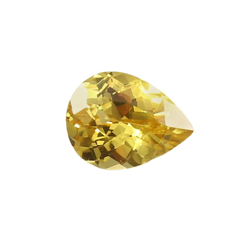 Saphir jaune naturel facettes 12x10mm bague sans défaut