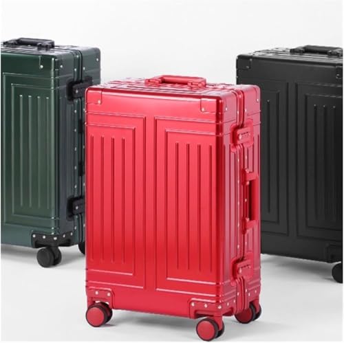 Travel Suitcases with Wheels Aluminum Magnesium Alloy Trolley Case Universal Wheel Metal Suitcase Portable All Aluminum Suitcase Suitcase for Outdoor Travel(Size:24in,Color:D)4