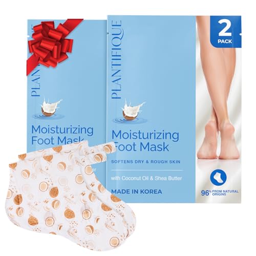 PLANTIFIQUE Maschera Piedi Idratante | Idea Regalo Skincare Coreana | Calzini per Piedi Secchi | Trattamento Spa come Crema Talloni Screpolati | Uomini e Donne | 2 Paia