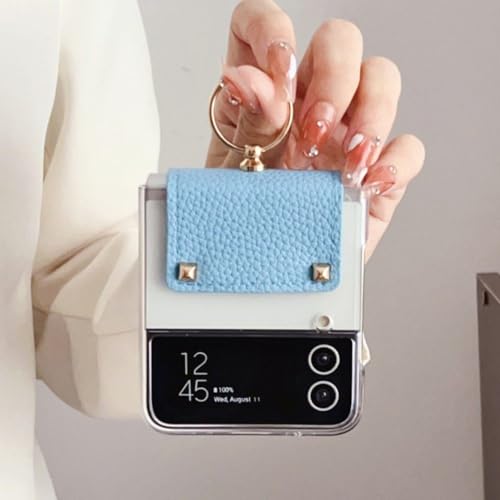 Étui Samsung Galaxy Z Flip 3 transparent bleu ciel antichoc avec anneau