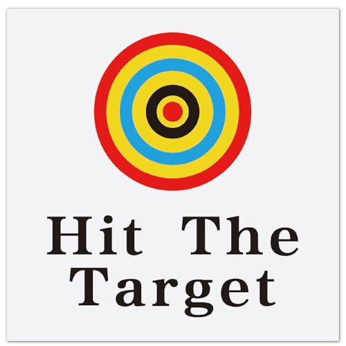 GORGECRAFT 10pz Pegatinas para Inodoro Hit The Target Fondo Amarillo Calcomanías de Puntería con Orina de Diana Rojo Azul Y Negro 3 Anillos con Patrón de Puntos Redondos Pegatinas Impermeables de PVC