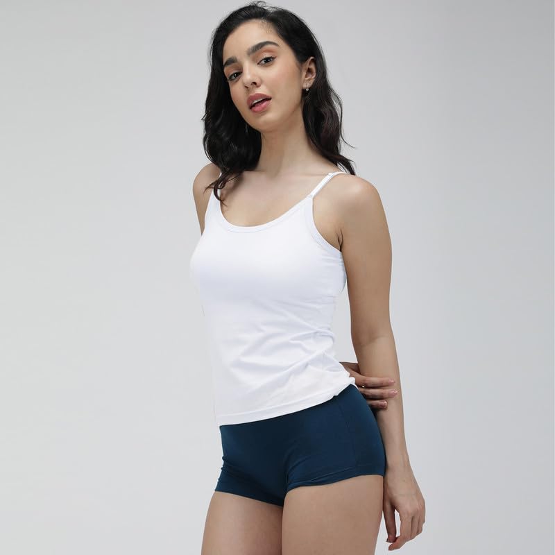 Image of Amul Comfy Cotton Adjustable Slips|Camisole|Pack of 3| Innerwear for Women(Assorted Colours May Vary)