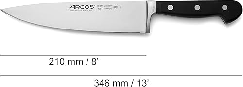 Vista 8 de Arcos Cuchillo de chef de acero inoxidable de 5 pulgadas. Cuchillo de cocina profesional para cortar carne, pescado, aves, frutas y verduras. Mango