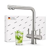 Rubinetto monocomando in acciaio inox massiccio per osmosi inversa e filtro dell'acqua, rubinetto per osmosi inversa, orientabile a 360°, con connettore per tubo da 1/4" (Daria)