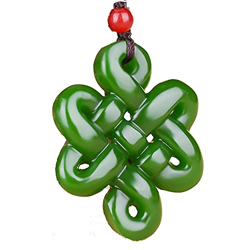 Collier pendentif ajouré en jade vert chinois pour femme