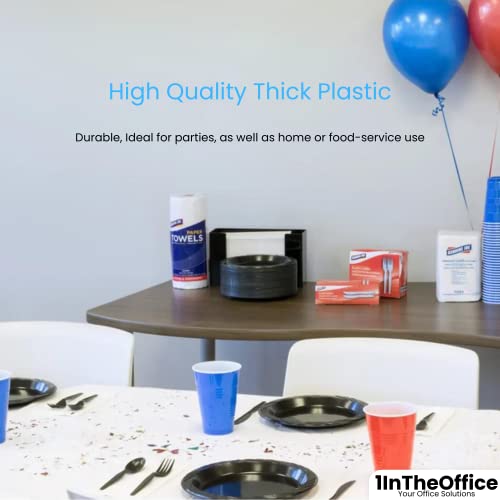 1Inthehome Blue Cups 16 Oz, Disposable Plastic Blue Party Cups Heavy Duty (50 Pack) #TOP3