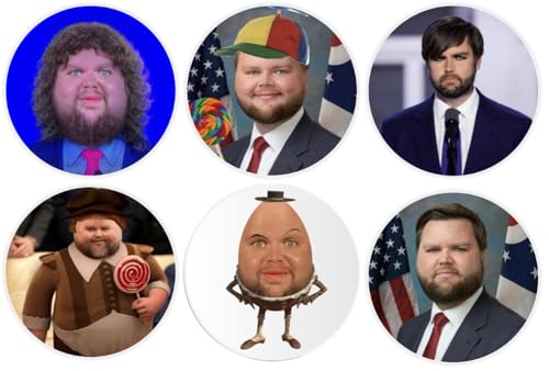 JD Vance Meme - 6 Multi Pack Circle Stickers 3 Inch - Republican Conservative Internet Humor Funny...