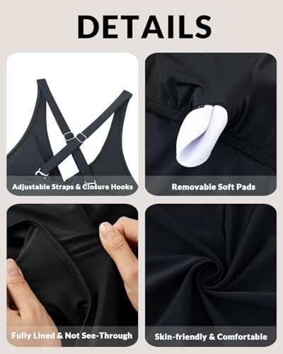 Tempt Me Women Tankini Top Only Flowy Swim Tops V Neck Bathing Suit Top3