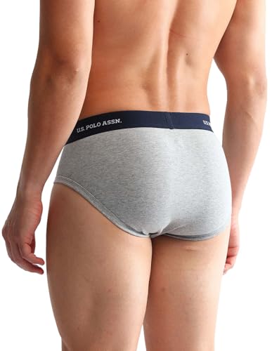 Image of U.S. Polo ASSN. Mens OEB13 Anti Microbial Solid Underwear Briefs - Pack of 3