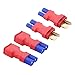 rflaueo 4pcs T-Plug Deans Style to EC2 Male Female RC Connector Adapter(E13-4)