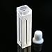 Micro Fluorescence Quartz Cuvette, PTFE Stopper Type, 10 mm Light Path, 0.4 ml Volume, Light Width 1mm, 4 Transparent Windows