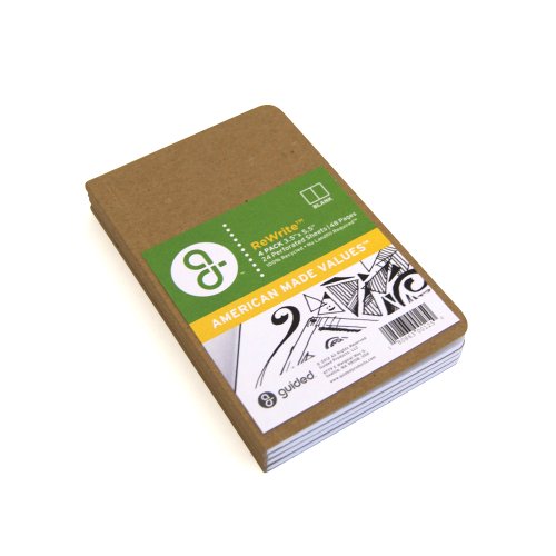 Guided Products ReWrite Memo Blank Recycled Pocket Notebook, 48 Pages, 4 Pack (GDP00125)