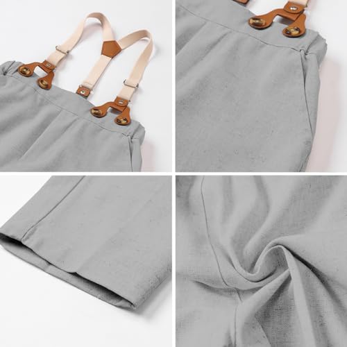 Image of SANGTREE Boys Suit Cotton Linen Formal Set Baby Boy Dress Clothes Gentleman Wedding Ring Bearer Outfits, 3 Months - 9 Years
