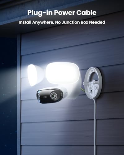 Image of REOLINK Elite Floodlight WiFi with Plug-in Power Cable, 4K 8MP 180 Panoramic Floodlight Camera, Adjustable 3000 Lumens Spotlights, AI Video Search, Dual-Band Wi-Fi 6, 24 /7 Recording, No Monthly Fees