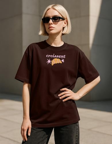 Image of Cotton Blend Oversized Baggy Fit Drop Shoulder Graphic Printed Half Sleeve T-Shirt Combo for Women (Pack of 3) (Sizes: S to 2XL)