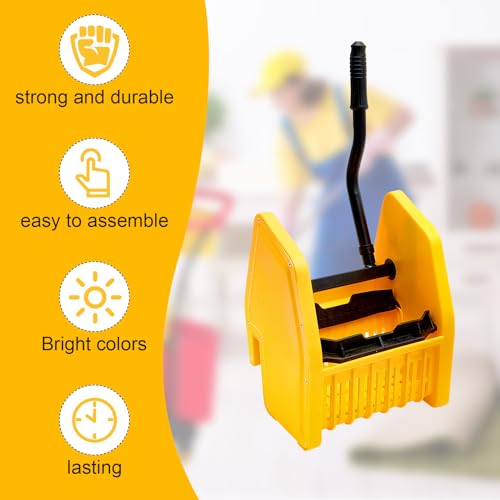 Image of Sasylvia Yellow Mop Wringer Replacement Down Press Mop Bucket Wringer Industrial Cleaning Accessories for Commercial Floor Mopping Buckets Restaurant Supplies, 26quart or 33 Quart(Down Press)